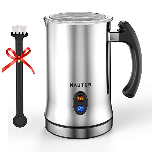 Milk Frother Electric Milk Frother with Hot or Cold Functionality Foam Maker Silver Stainless Steel Automatic Milk Frother and Warmer for Coffee Cappuccino and Matcha Electric Milk Frother