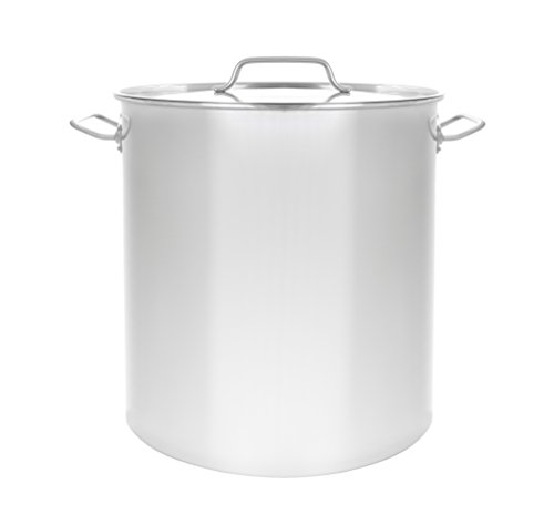 CONCORD Polished Stainless Steel Stock Pot Brewing Beer Kettle Mash Tun w Flat Lid 30 QT