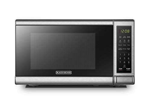 BLACKDECKER EM720CB7 Digital Microwave Oven with Turntable Push-Button DoorChild Safety Lock700W Stainless Steel 07 CuFt