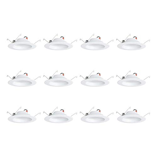 AmazonCommercial 120 Watt Equivalent 56-Inch Recessed Downlight Dimmable Round LED Light Bulb  Warm White 12-Pack