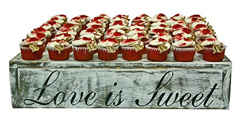 Rustic Country Wedding Wood Cupcake Cake Stand 180 x 180 x 40 inches White Distressed