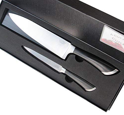 8 Chef and 5 Utility Knife Kit Plus 8 Universal Sheath from A Cut Above Cutlery Made with Full Tang Stainless Steel and Impact Resistant ABS Handles Includes Free Knife Skills eBook
