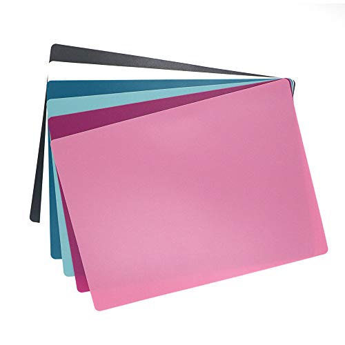 Flexible Cutting Mats Plastic Cutting Boards Multiple Used as Placemat for Kitchen Knife friendly Dishwasher 6 Colors 6 Packs