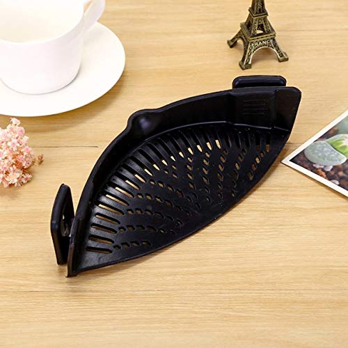 BIRD WORKS Silicone Pot Filter Kitchen Clip Pot Filter Drain Excess Liquid Drain Pasta Vegetable Cookware Kitchen Tools Black