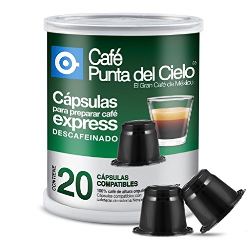 Cafe Punta Del Cielo Nespresso Compatible Decaf Espresso Coffee Capsules Can Of 20 Capsules