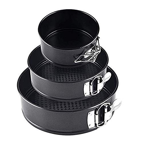 Springform Pan with Removable Bottom Set of 3 Non-stick Leakproof Cheesecake Bakeware 479
