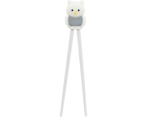 Easy-To-Use Adorable Training Chopsticks For Beginners Right or Left Handed Suitable for All Ages From Kids To Adults White Owl