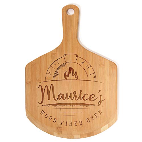 BambooMN Custom Laser Engraved Small Wooden OvenPizza Peel Paddle - 17x1205 - Wood Fired Oven