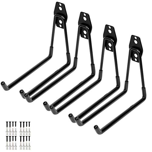 muyimu Heavy Duty Garage Utility Hooks with Anti-Slip Coating Used for Shop and Shed Garden Storage Organize Extended Wall Mount U Tool Holder 7 Inches Pack of 4