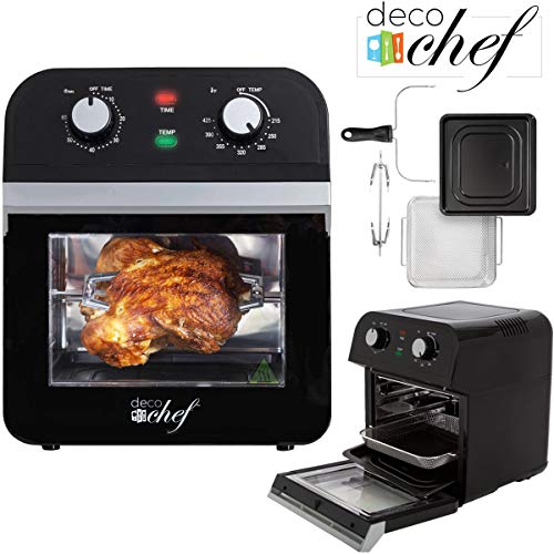 Deco Chef XL 127 QT Oil-Free Air Fryer Multi-Function High Capacity Countertop Convection Oven Toaster Rotisserie All-in-One Healthy Kitchen Oven Instructional Cook Book Included