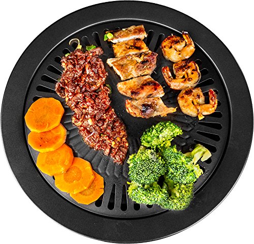 Healthy Cooking Style Stove Top Barbecue Grill - Nonstick BBQ Stovetop 13 Inches