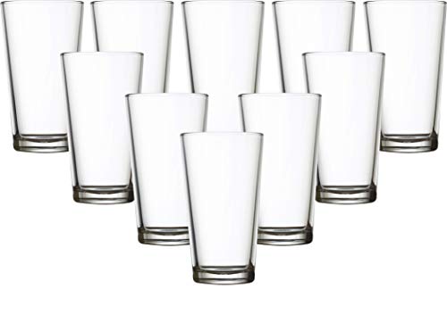 Circleware 40216 Simple Home Set of 10 Highball Tumbler Drinking Glasses Heavy Base Ice Tea Beverage Cups Glassware for Water Beer Juice 157 oz