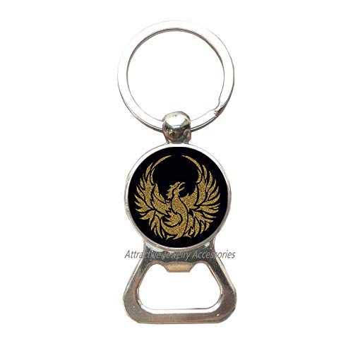 Phoenix Bottle Opener KeychainPhoenix Key Ring, Fantasy Bottle Opener Keychain,Firebird Phoenix bird Bottle Opener Keychain Fantasy bird Phoenix rising Phoenix wingsQK0O81