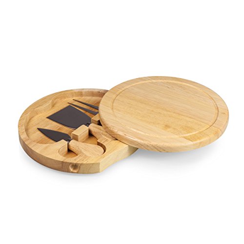 TOSCANA - a Picnic Time Brand Brie 7-12-Inch Cheese Board with Cheese Tools