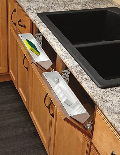 Rev-A-Shelf - 6572-14-11-52 - 14 in White Polymer Tip Out Sink Front Trays and Hinges