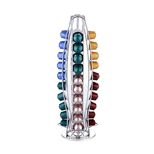 Coffee Pod Holder Holds 40 Single Cup Coffee Pods In Silver Color Cup Carousel Coffee Pod Holder Carousel Coffee Capsule Holder Color  Silver Size  107x315cm