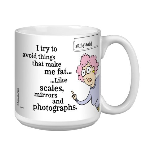 Aunty Acid Funny Extra Large Mug 20-Ounce Jumbo Coffee Cup Hilarious Gag Gift for Men and Women Scales and Mirrors XM27812 - Tree-Free Greetings