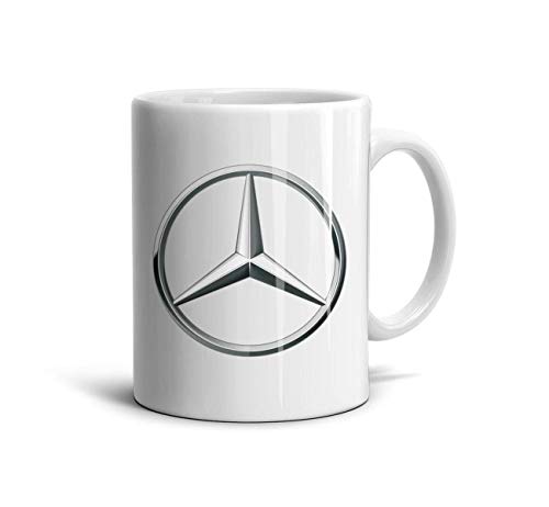 HAGHH White Coffee Mugs Inspirational Mercedes-Benz-Logo-Symbol-Emblem-Polished Ceramic Personalized Teacup 11 oz 330ml Cup