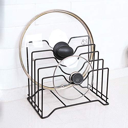 Lid Stand Lid Organizer 4 Sectional Multifunctional Kitchen Chopping Board Rack Pan Lid Rack Holder Suitable for All Kitchen Pantry Countertop for Kitchen Storage