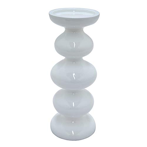Three Hands 12 Decorative White Resin Candle Holder in White