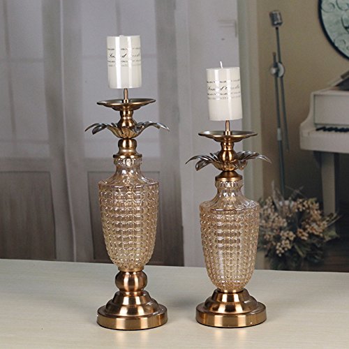 Household crystal glass candlestick European candle ornaments-A