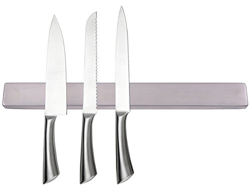 Strong MAGNETIC KNIFE STRIP Holder 16 - Stainless Steel - 15kg Holding Power - Wall Mounted - Multi-Purpose Use as Knife Bar Rack  Kitchen Utensil Holder  Tool Art Supply Organiser