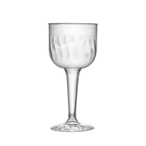 Fineline Settings 2209 - 8 Ounce Flairware Clear One Piece Plastic Wine Glass Goblet 96 Pieces