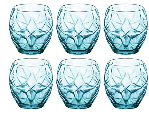 Bormioli Rocco 320261BAQ121990 Oriente Water Glass Set of 6 135 oz Cool Blue