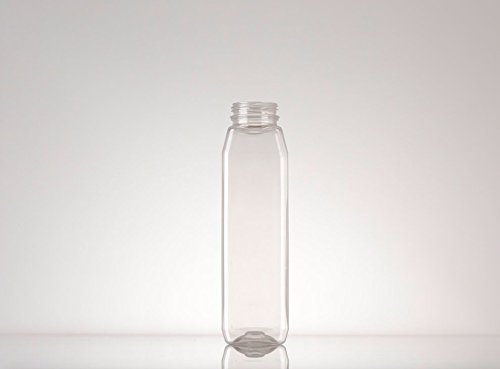 12 oz Square Plastic Bottle with Cap - 456 count