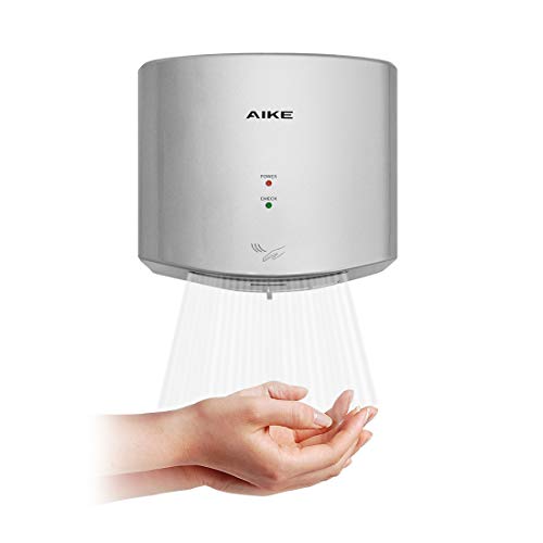 AIKE AK2630S Compact Automatic High Speed Hand Dryer Commercial and HouseholdABS Cover 1400WSilver