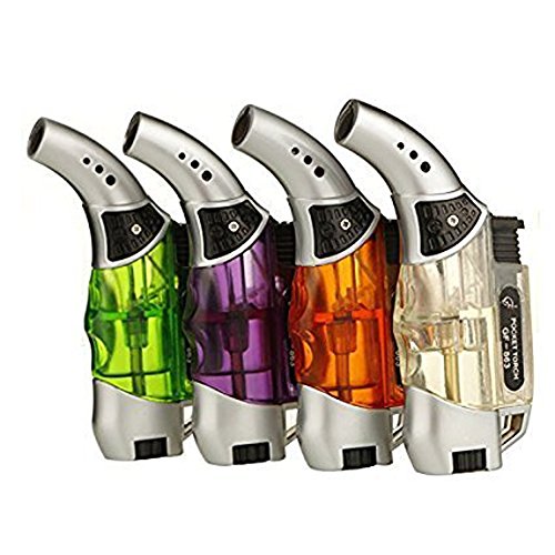 GuangFa Professional Mini 863 Butane Torch Color Random Ever Chef Creme Brulee Windproof Refillable Gas Butane Steel Adjustable Flame 1300°C2500°F Cigar Light BBQ Welding Kitchen Cooking Pack of 1