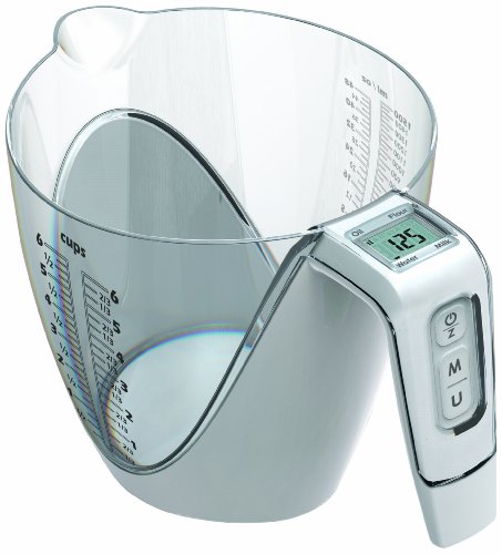 Wine Things Measuring Cup with Digital Kitchen Scale White