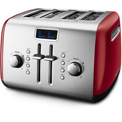 Kitchenaid Kmt422er 4-slice Toaster With Manual High-lift Lever And Digital Display - Empire Red