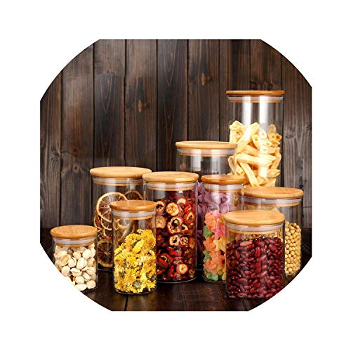 Food Storage Bottles Glass Jar Sealed Cans With Cover Large Capacity Tampion Cereals Candy Jars Tea Box85X15Cm 2 Pieces