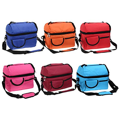 KAUDC 2 Layers Insulated Cooler Bag Thermal Lunch Box Picnic Food Storage Tote Bag