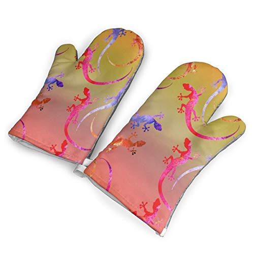 WWOC Ink Lizard Cool Oven Mitts Premium Heat Resistant Kitchen& Polyester Quilted Oversized Mittens 1 Pair