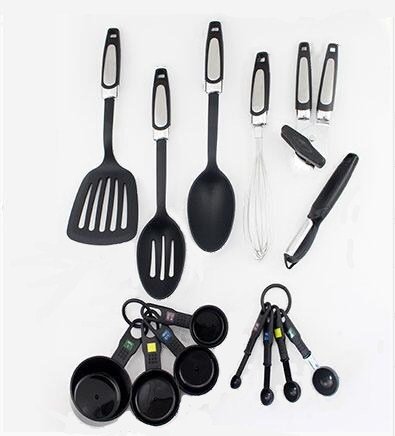 Senswalan 14 Piece Kitchen Tools Set Stainless Steel and Nylon Home Silicone Kitchen Utensil SetSlotted TurnerSpatula Bottle OpenerSoup ladleBig Whisk