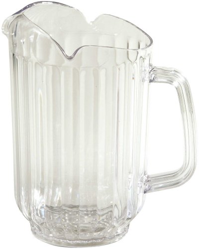 Winco Polycarbonate Water Pitcher with 3 Spouts 60-Ounce Clear