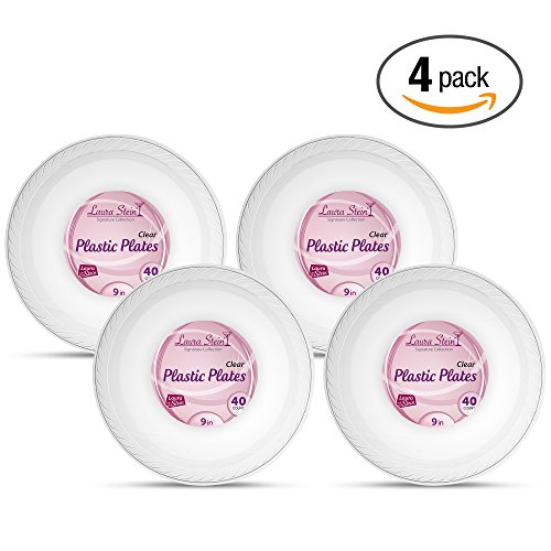 Laura Stein Clear Plastic 9 Inch Plates Pack Of 160