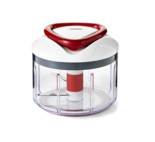 Zyliss Easy Pull Manual Food Processor And Chopper, Red