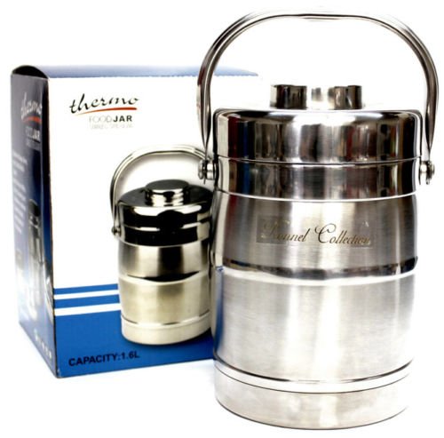 Stainless Steel Food Jug Flask Jar Wide Mouth Thermos 541 Fl Oz W2Bowls 16L