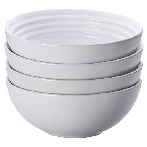 Le Creuset Stoneware Set of 4 Soup Bowls 22 oz (625) each White