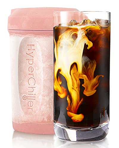 HyperChiller MaxiMatic Patented Instant CoffeeBeverage Cooler Ready in One Minute Reusable for Iced Tea Wine Spirits Alcohol Juice 125 oz Rose Gold