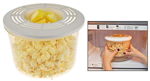 HOMEX SelfButtering Microwave Popcorn Popper with Lid Healthy Eating Handy Kitchen UtensilBPA FreeDishwasher Safe7 58D x 5 14 H