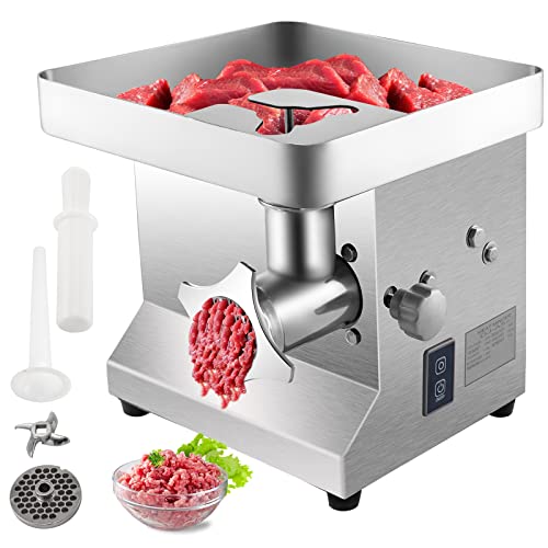 VBENLEM Commercial Meat Grinder 1100W 660LBH Stainless Steel Electric Sausage Maker Detachable Head Easy Clean with Waterproof Switch Perfect for Restaurants Supermarkets Butcher Shops