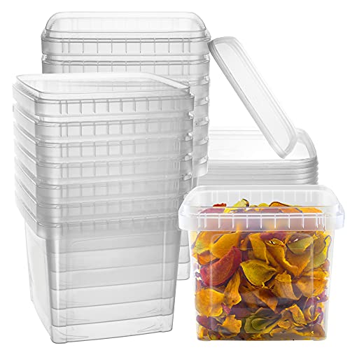 64oz Square Clear Deli Containers with Lids  Stackable TamperProof BPAFree Food Storage Containers  Recyclable Space Saver Airtight Container for Kitchen Storage Meal Prep Take Out  20 Pack