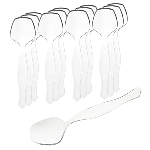 PARTY BARGAINS 875 Disposable Plastic Serving Spoons  (12 Pack) Heavy Duty Clear Serving Spoon Excellent for Wedding Catering Services Buffet Birthday Parties