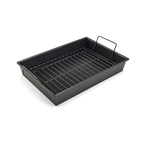 Chicago Metallic Pro NonStick Roast and Broil Baking Pan with Rack 13Inchby9Inch Gray