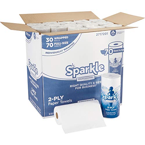 Sparkle Professional Series 2Ply Perforated Kitchen Paper Towel Rolls by GP PRO (GeorgiaPacific) 2717201 70 Sheets Per Roll 30 Rolls Per Case