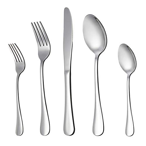 LIANYU 20 Piece Silverware Flatware Cutlery Set Stainless Steel Utensils Service for 4 Include Knife Fork Spoon Mirror Polished Dishwasher Safe